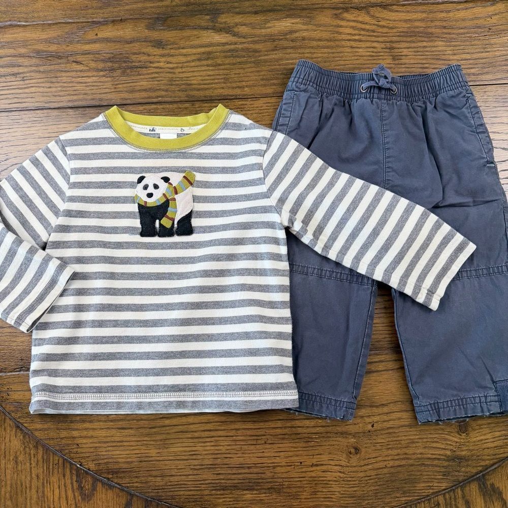 Janie and Jack Boys Winter Outfit Panda Bear